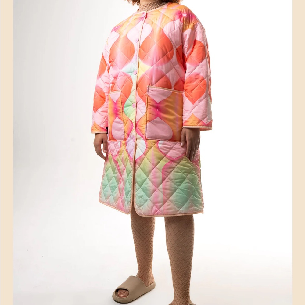 Tamara Malas Colorful Quilted Reversible Coat - only tried on, never worn